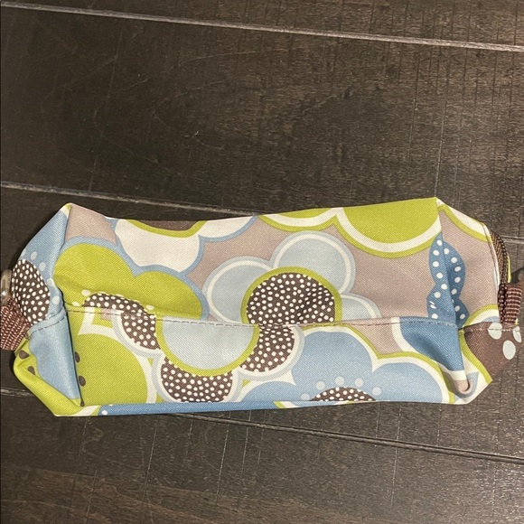 Thirty-One Floral Zip Pouch with Blue and Green Accents - Picture 2 of 6